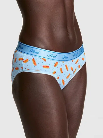 Pink Logo Cotton Hiphugger Panty In Multi