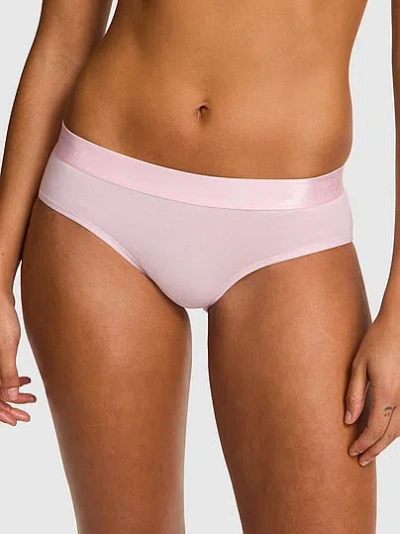 Pink Logo Cotton Hiphugger Panty In