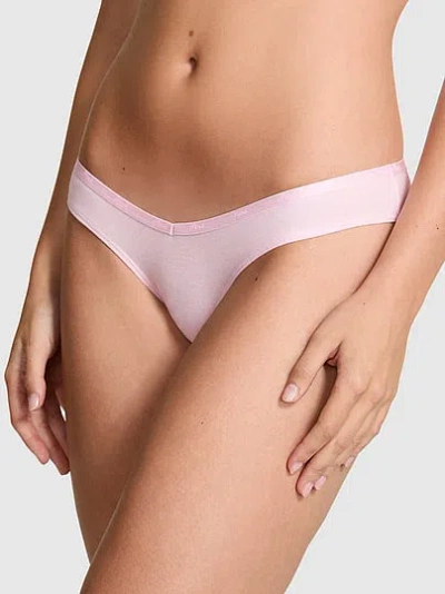 Pink Logo Cotton Tanga Panty In