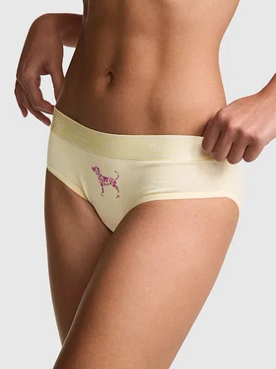 Pink Logo Hiphugger Panty In Yellow