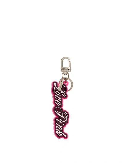 Pink Logo Keychain Charm In Purple