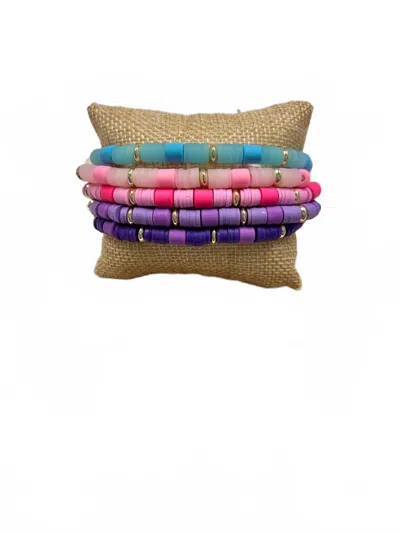 Pink Luna Women's Adjustable Set Bracelet In Multicolor