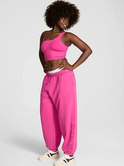 Pink Luxe Fleece Baggy Sweatpants In