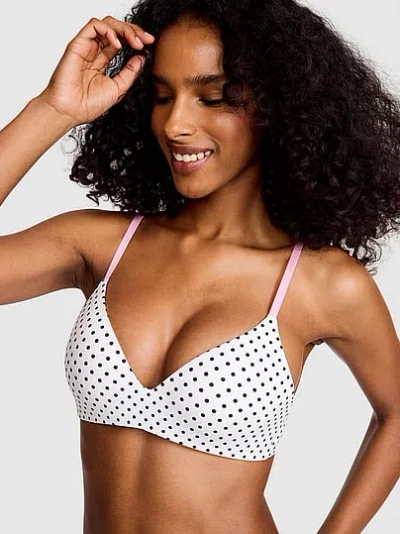 Pink Marshmallow Push-up Wireless Comfy Bra In Animal Print
