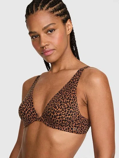 Pink Marshmallow Unlined Flexiwire Comfy Bra In Animal Print