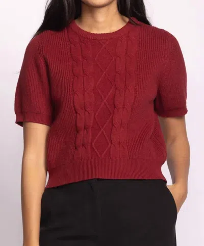 Pink Martini Abby Sweater In Rust In Burgundy