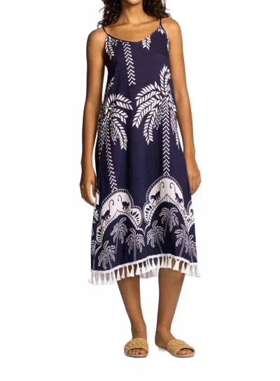 Pink Martini Arcola Midi Dress In Navy Blue