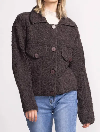 Pink Martini Erika Sweater In Dark Grey In Brown