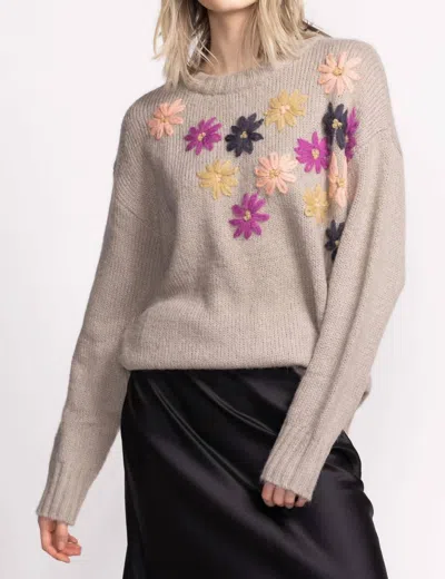 Pink Martini Layton Sweater In Taupe In Grey