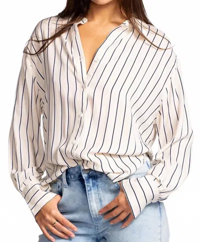 Pink Martini Lexi Top In Beige Stripe In Multi