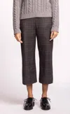 Pink Martini Nadia Cropped Wide-leg Plaid Trousers In Orange Plaid In Multi