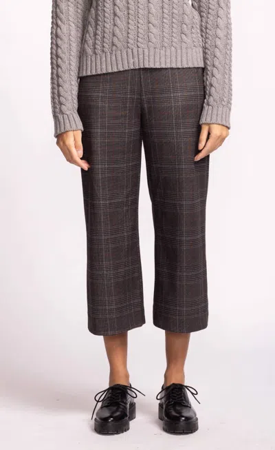 Pink Martini Nadia Cropped Wide-leg Plaid Trousers In Orange Plaid In Multi