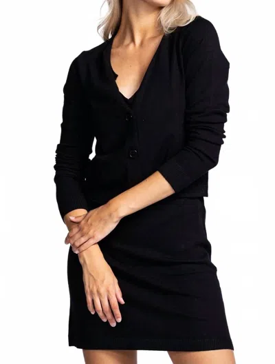 Pink Martini Norah Dress & Cardigan Set In Black