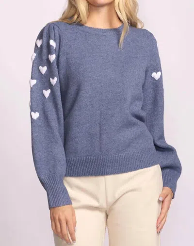 Pink Martini Revello Knit Crewneck Sweater In Blue In Purple