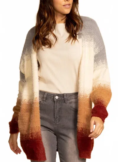 Pink Martini Valerie Cardigan In Multi Stripe