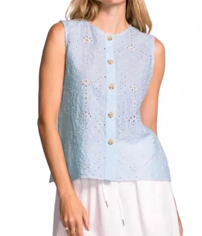 Pink Martini Women's Eyelet Top In Blue Skies