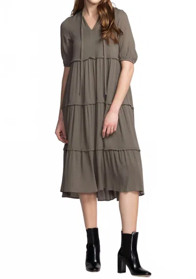 Pink Martini Zoey Midi Dress In Olive In Brown