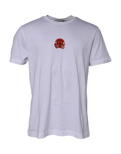 Pre-owned Pink Memories Dolce & Gabbana Dg Love Patch Short Sleeves Men's T-shirt () In White
