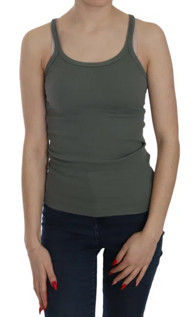 PINK MEMORIES PINK MEMORIES ELEGANT ROUND NECK SLEEVELESS COTTON WOMEN'S BLOUSE
