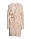 Pink Memories Woman Cardigan Beige Size 10 Acrylic, Mohair Wool, Polyamide, Wool In Beige