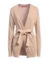 Pink Memories Woman Cardigan Beige Size 4 Cotton