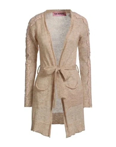 Pink Memories Woman Cardigan Beige Size 6 Polyamide, Mohair Wool, Wool, Cotton In Neutral