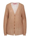 Pink Memories Woman Cardigan Camel Size 4 Acrylic, Mohair Wool, Polyamide, Wool In Beige
