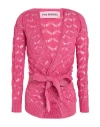 Pink Memories Woman Cardigan Fuchsia Size 4 Cotton, Acrylic, Metallic Polyester, Polyamide In Pink