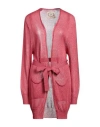 PINK MEMORIES PINK MEMORIES WOMAN CARDIGAN FUCHSIA SIZE 8 VISCOSE, POLYAMIDE, METALLIC FIBER