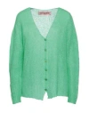 Pink Memories Woman Cardigan Green Size 6 Acrylic, Mohair Wool, Polyamide, Wool In Green