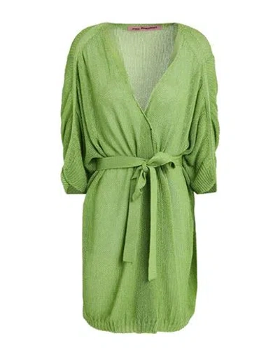 Pink Memories Woman Cardigan Green Size 6 Viscose, Polyamide, Metal