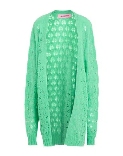 Pink Memories Woman Cardigan Green Size 8 Polyamide, Mohair Wool, Wool