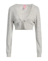 Pink Memories Woman Cardigan Light Grey Size 6 Polyamide, Wool, Viscose, Cashmere In Grey