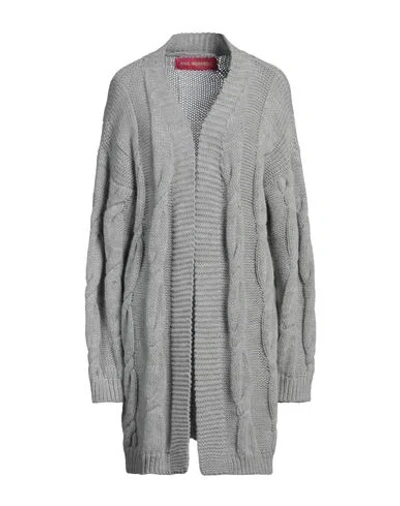 Pink Memories Woman Cardigan Light Grey Size 8 Acrylic, Alpaca Wool, Merino Wool, Wool