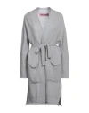 Pink Memories Woman Cardigan Light Grey Size 8 Acrylic, Mohair Wool, Polyamide, Wool