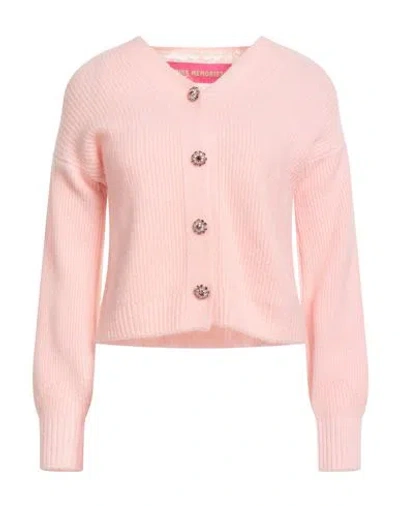 Pink Memories Woman Cardigan Pink Size 4 Polyacrylic, Polyamide, Alpaca Wool, Wool
