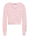 Pink Memories Woman Cardigan Pink Size 6 Cotton, Acrylic, Metallic Polyester, Polyamide