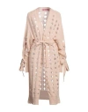 Pink Memories Woman Cardigan Sand Size 8 Acrylic, Mohair Wool, Polyamide, Wool In Beige
