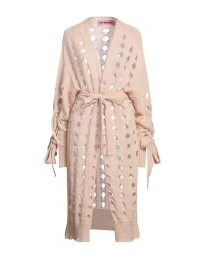 Pink Memories Woman Cardigan Sand Size 8 Acrylic, Mohair Wool, Polyamide, Wool In Beige