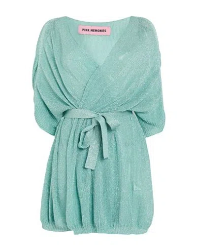 Pink Memories Woman Cardigan Turquoise Size 8 Viscose, Polyamide, Metal In Green