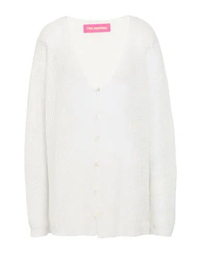 Pink Memories Woman Cardigan White Size 8 Acrylic, Mohair Wool, Polyamide, Wool