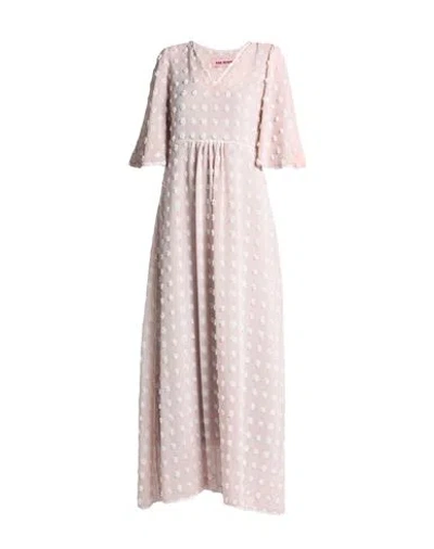Pink Memories Woman Long Dress Beige Size 10 Polyester