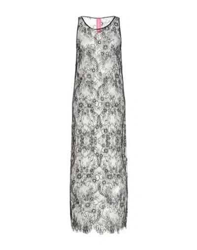 Pink Memories Woman Maxi Dress Black Size 8 Polyester In Gray