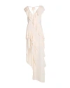 Pink Memories Woman Maxi Dress Cream Size 6 Polyester In White