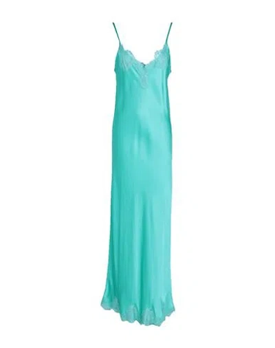 Pink Memories Woman Maxi Dress Emerald Green Size 8 Viscose, Elastane, Cotton, Polyamide In Brown