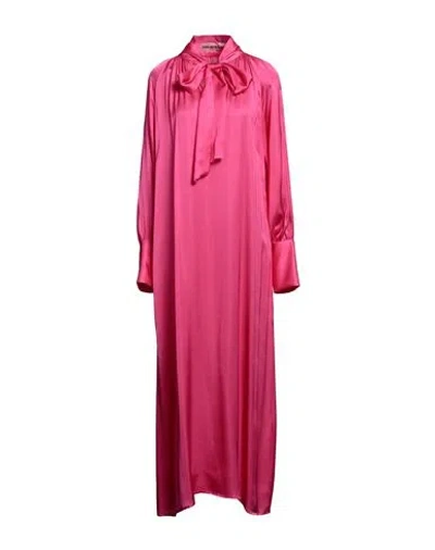Pink Memories Woman Long Dress Fuchsia Size 8 Viscose