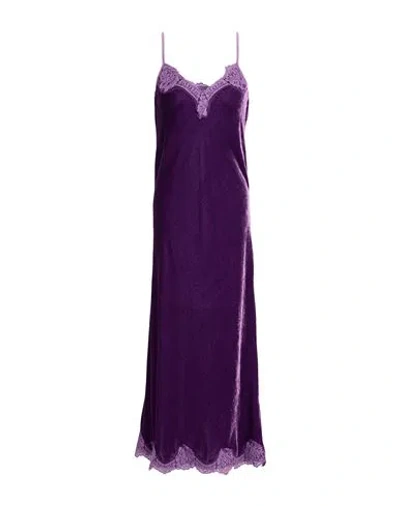 Pink Memories Woman Maxi Dress Purple Size 10 Viscose, Nylon, Cotton, Polyamide