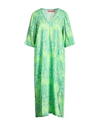 Pink Memories Woman Midi Dress Light Green Size 8 Viscose