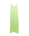 Pink Memories Woman Midi Dress Lime Green Size 8 Viscose, Elastane, Cotton, Polyamide