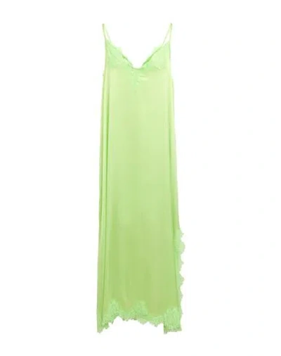 Pink Memories Woman Midi Dress Lime Green Size 8 Viscose, Elastane, Cotton, Polyamide